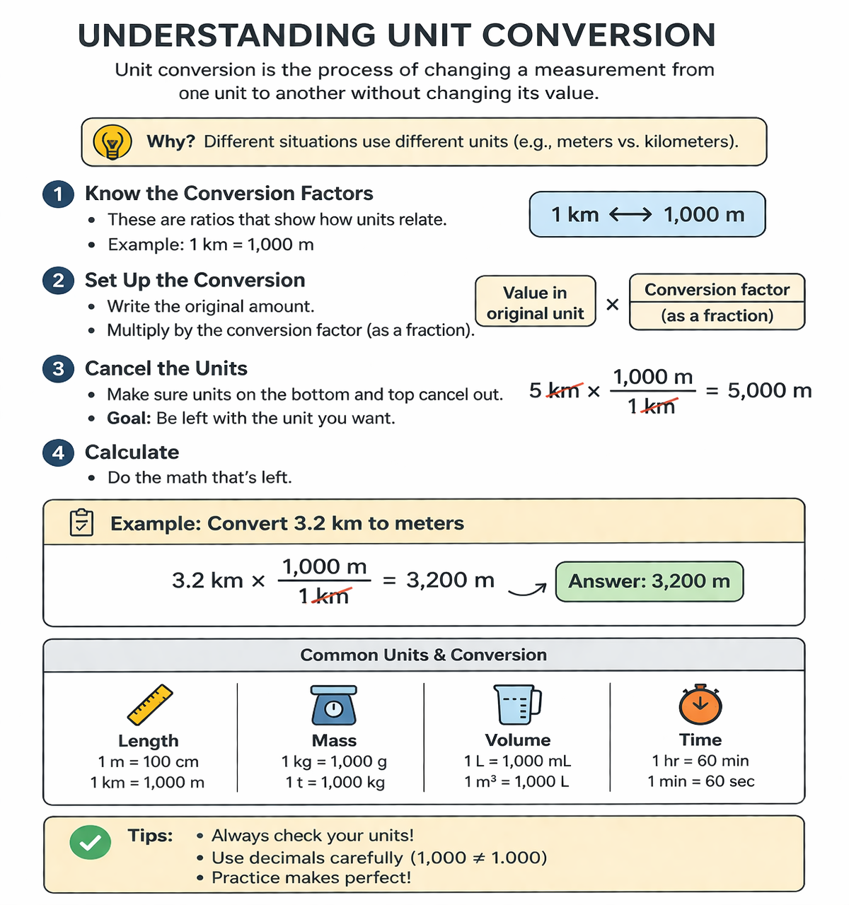 unit conversion formulas chart