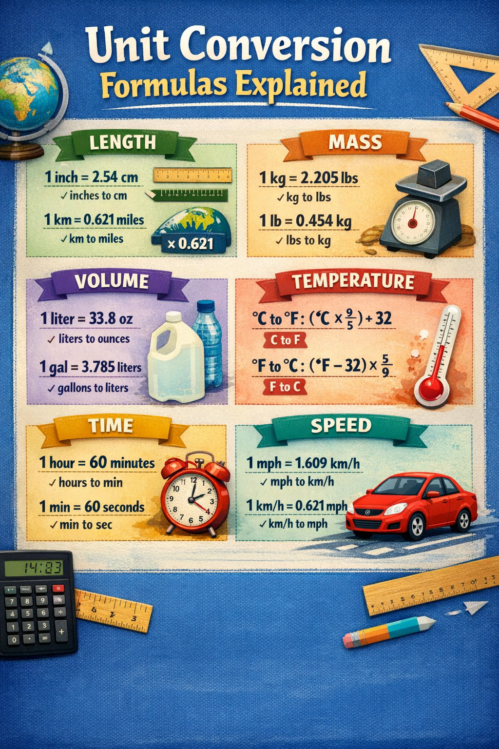 unit conversion formulas chart